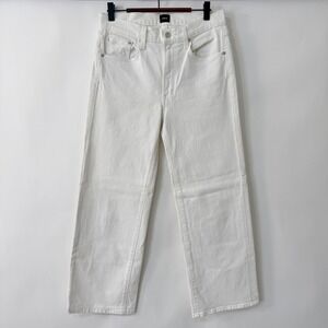 Edwin Marli Ankle Jeans Womens 27 Eggshell White Straight Leg Organic Cotton